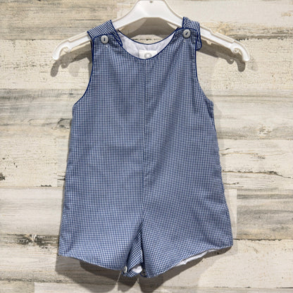 The Proper Peony Jon Jon Romper Boys 2T Blue Gingham Polycotton Classic Flawed*0