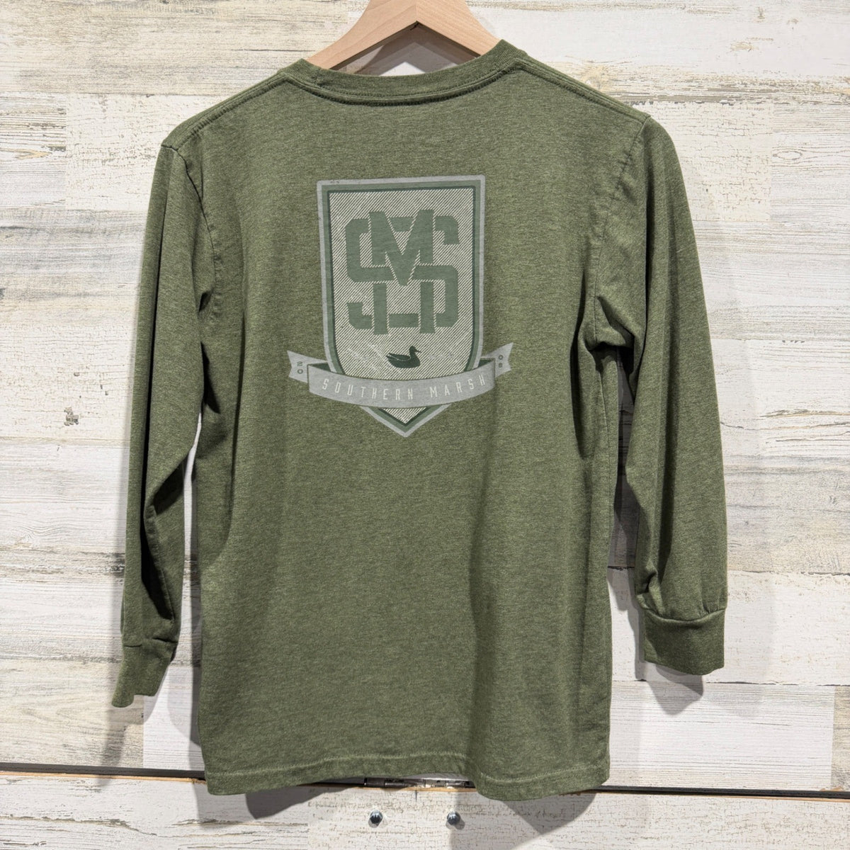 Southern Marsh Crest Graphic Pocket Tee Boys Youth Large Green Cotton Blend3