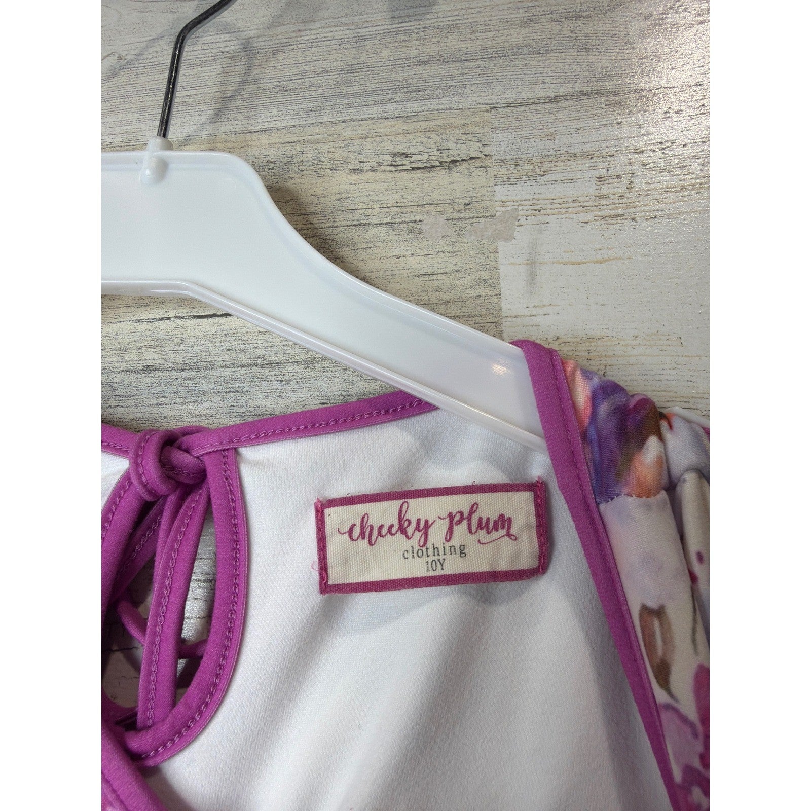 Cheeky Plum Tunic Top Girls 10 Pink Orange Floral Stripe Boho EUC1