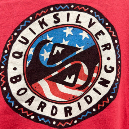 Quiksilver T-Shirt Boys L Red Graphic Boardriding Surf Casual4