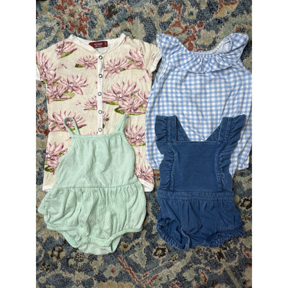 Girls 3-6M Milk Barn Pastourelle Cat & Jack Bubble Romper Bundle0