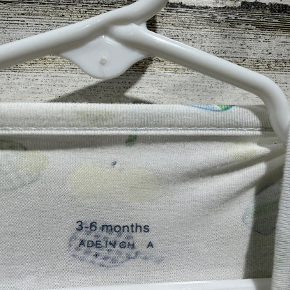 Milkberry Footed Sleepers Kids 3-6M White Paris Pickleball Bamboo Pajamas GUC*4