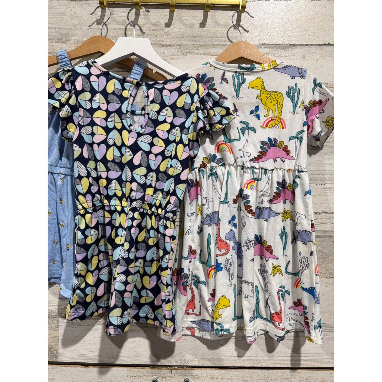 Old Navy SHEIN Picapino Dress Romper Lot Girls 5T Blue White Heart Bee4