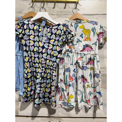 Old Navy SHEIN Picapino Dress Romper Lot Girls 5T Blue White Heart Bee4