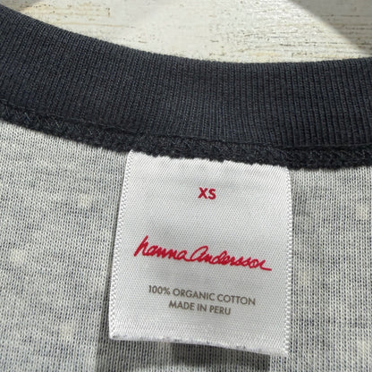 Hanna Andersson Fair Isle Top Women XS Black Organic Cotton Nordic EUC1