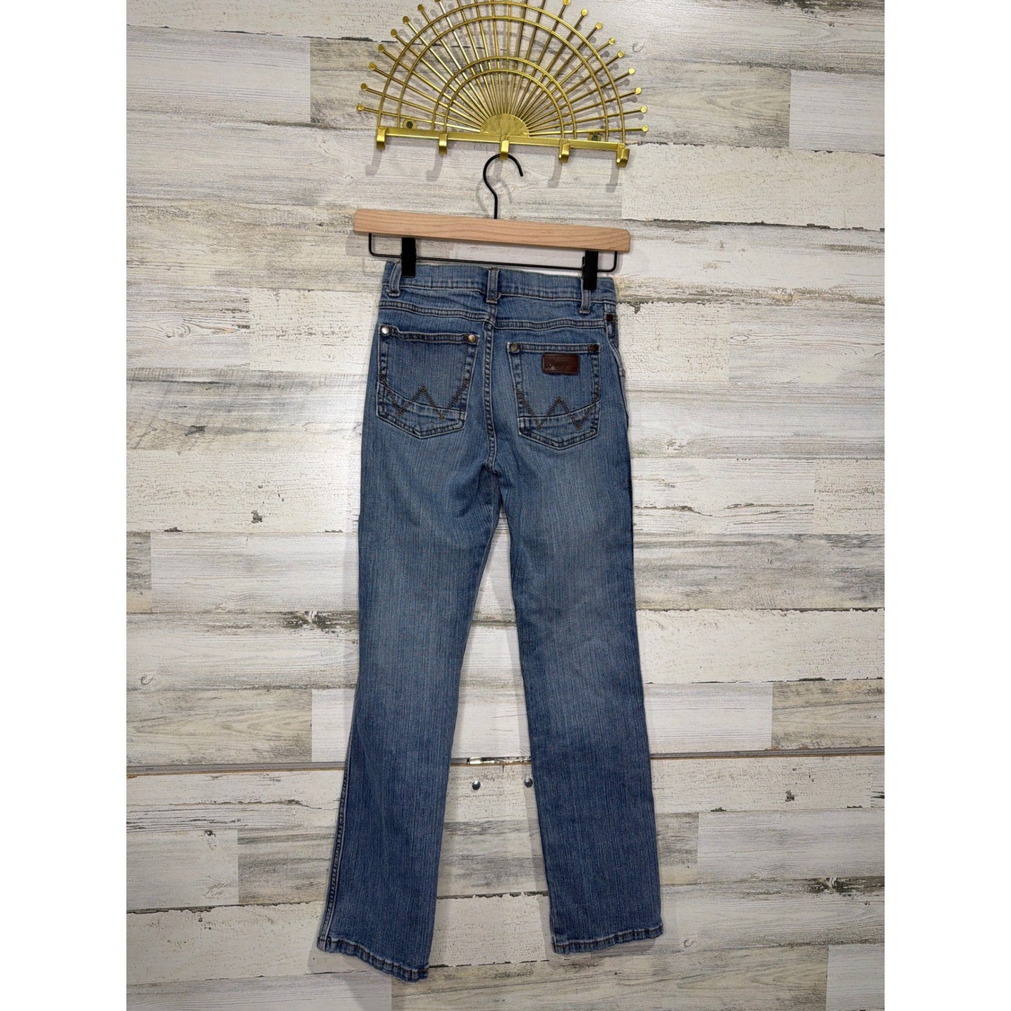 Wrangler Retro Slim Straight Jeans Boys 12 Slim Blue Denim Cowboy Western EUC2