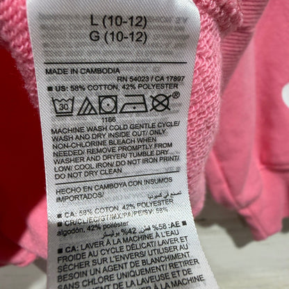 Old Navy Follow Your Heart Sweatshirt Girls L 10-12 Pink Cotton Blend Preppy4