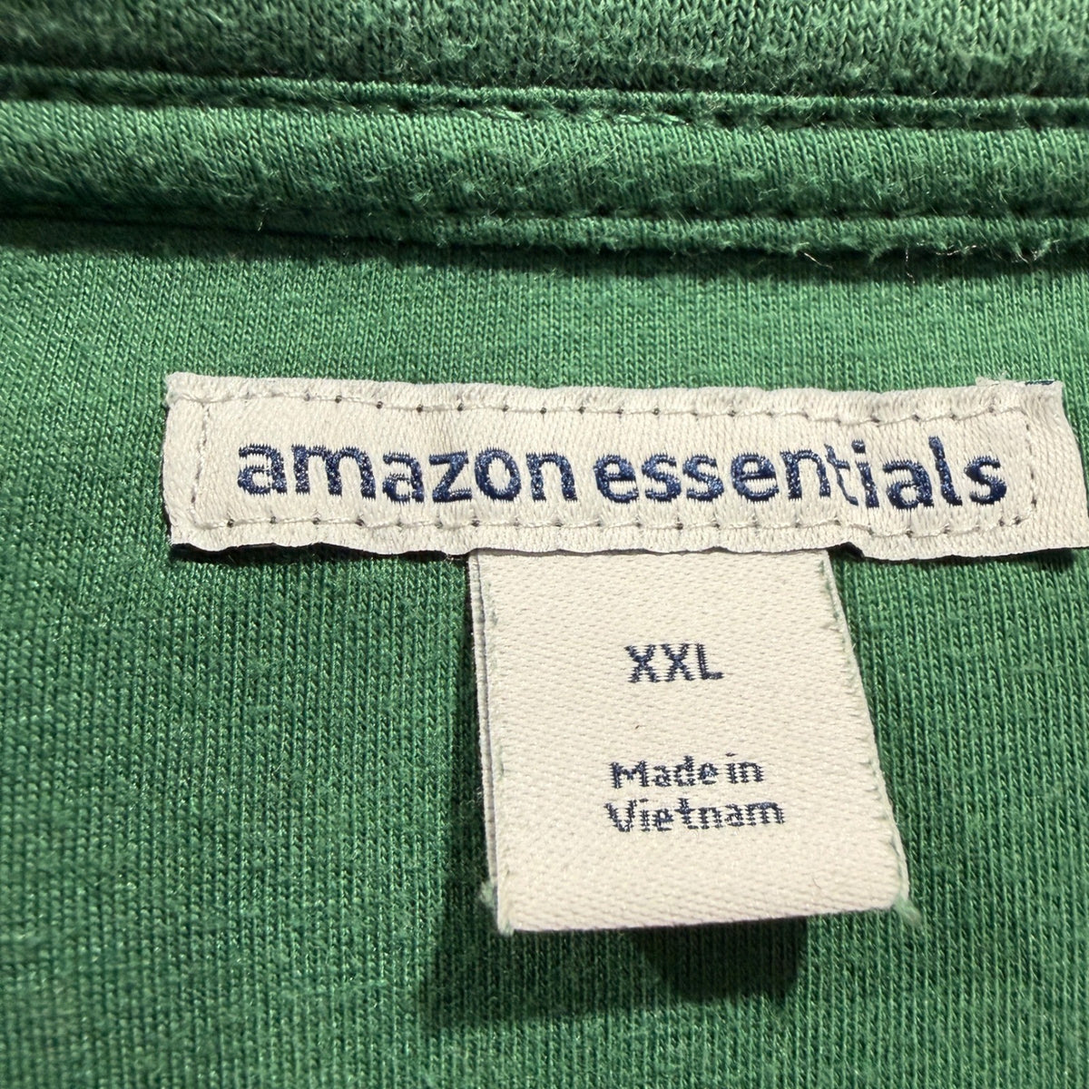 Amazon Essentials Quarter Zip Sweatshirt Mens XXL Green Cotton Flawed*1