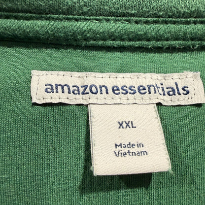 Amazon Essentials Quarter Zip Sweatshirt Mens XXL Green Cotton Flawed*1