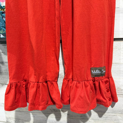 Matilda Jane Tunic Pants Set Girls 16Y Red Christmas Tree Ruffle Holiday EUC4