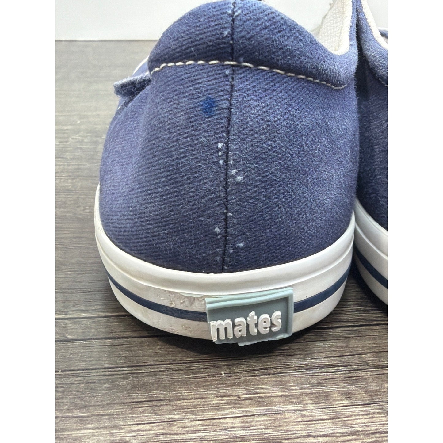 Footmates Ariel T-Strap Sneaker Girls 13 Navy Canvas Classic Preppy *Flawed3