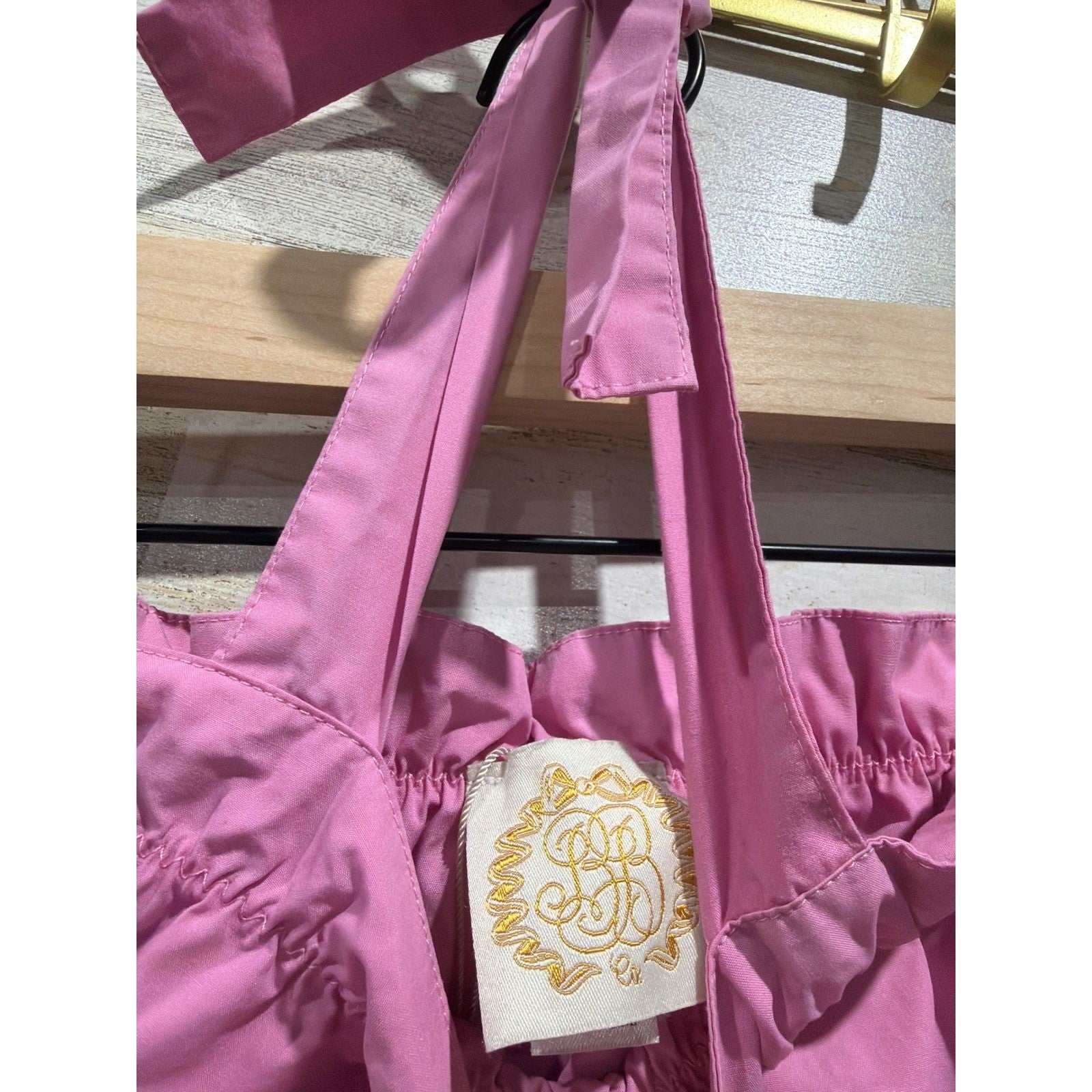 The Beaufort Bonnet Company Mitzi Dress Girls 3T Pink Halter Bow Preppy EUC1