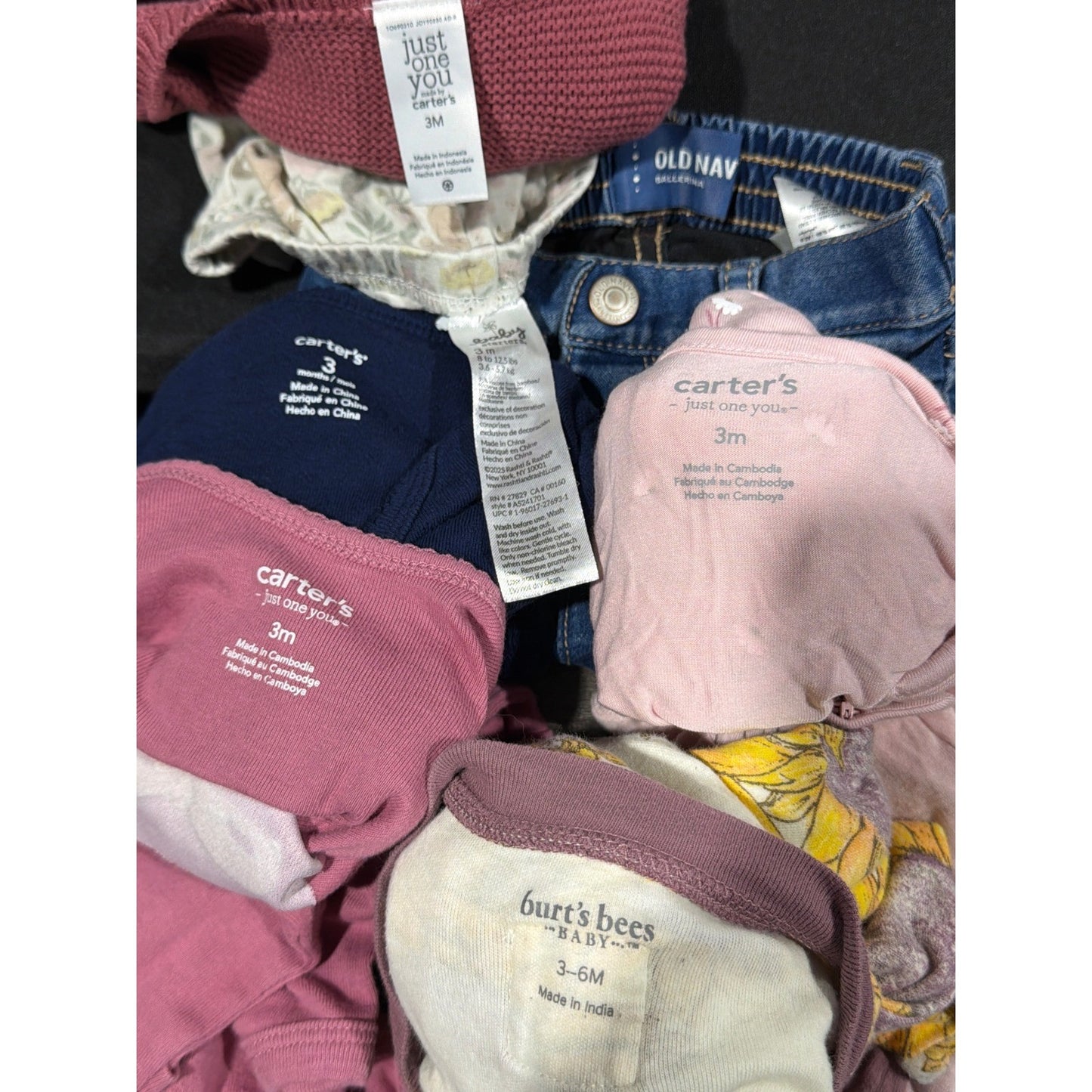 Old Navy Carters Burts Bees Baby Bundle 3-6M Pink Blue Floral Sleepers7