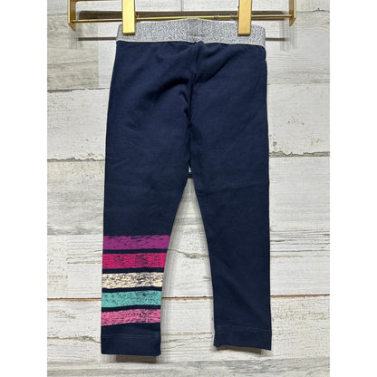 Hatley Leggings Girls Size 2 Navy Blue Glitter Waist Striped NWT2