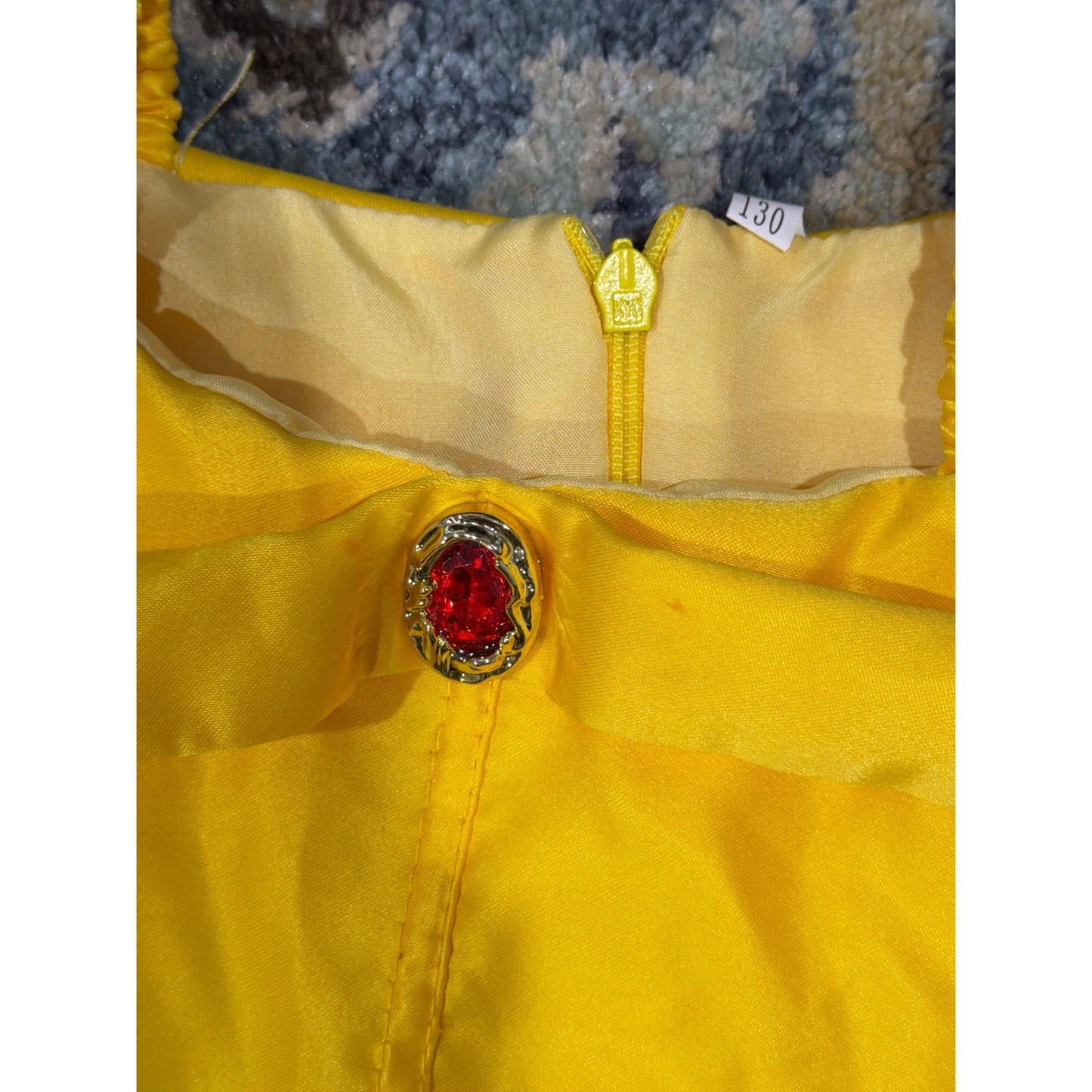 Belle Inspired Costume Girls Fits 6-7 (Marked 130) Yellow Princess Dress Up Gown2