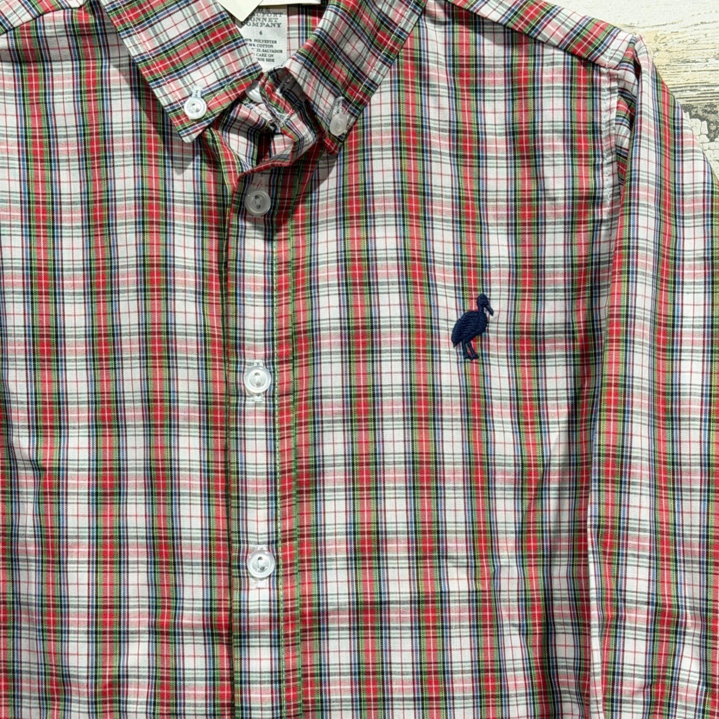TBBC Dean's List Dress Shirt Boys Size 6 Plaid Merritt Park Preppy NWT1