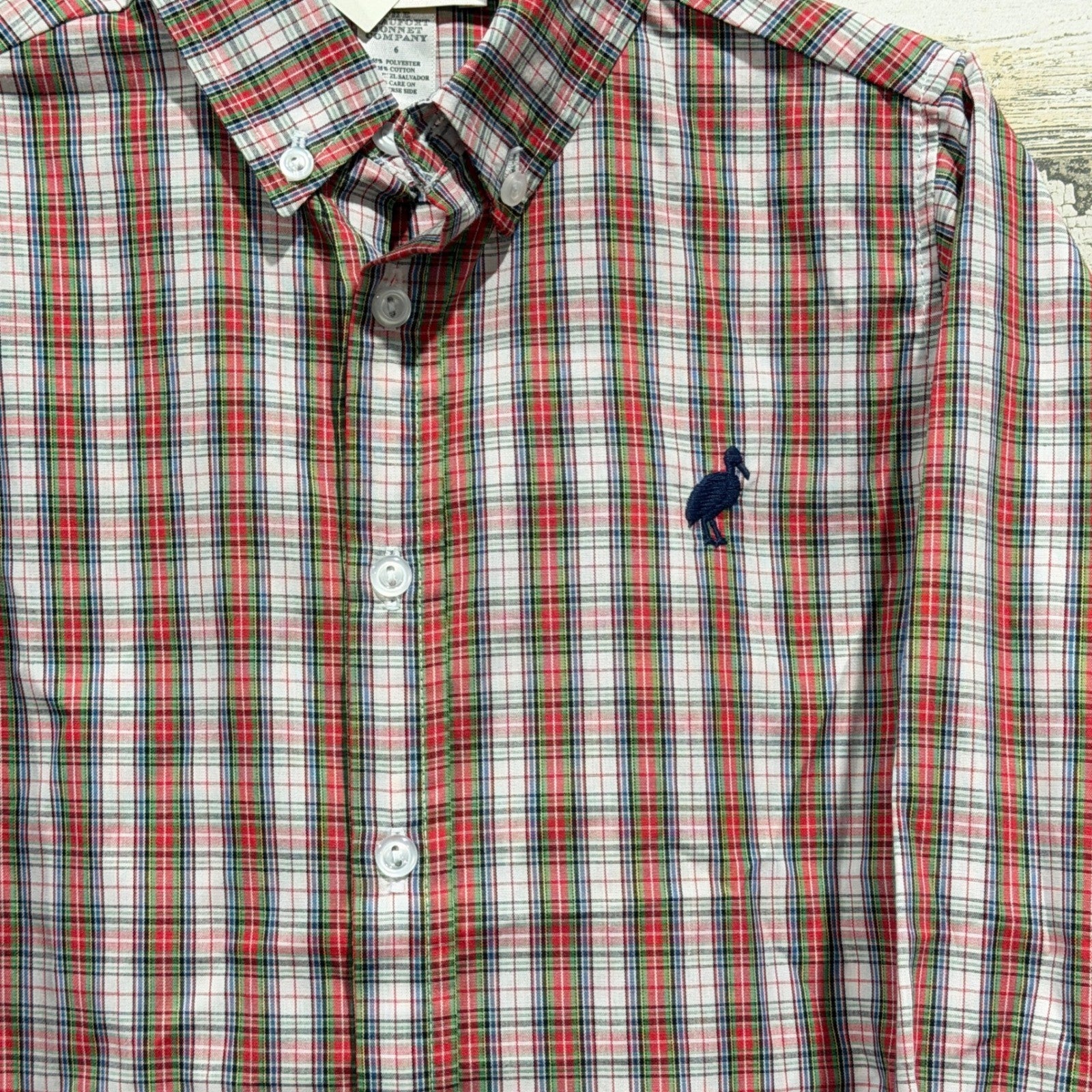 TBBC Dean's List Dress Shirt Boys Size 6 Plaid Merritt Park Preppy NWT1