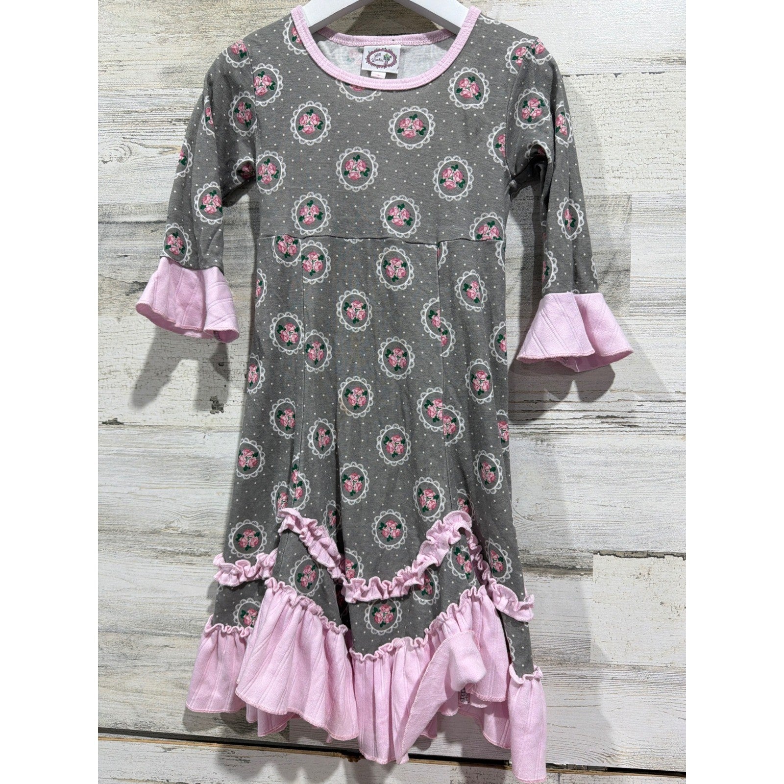 Lilli Lovebird Btween Cat & Jack Dress Bundle Girls 4 Pink Grey Floral Tulle EUC3