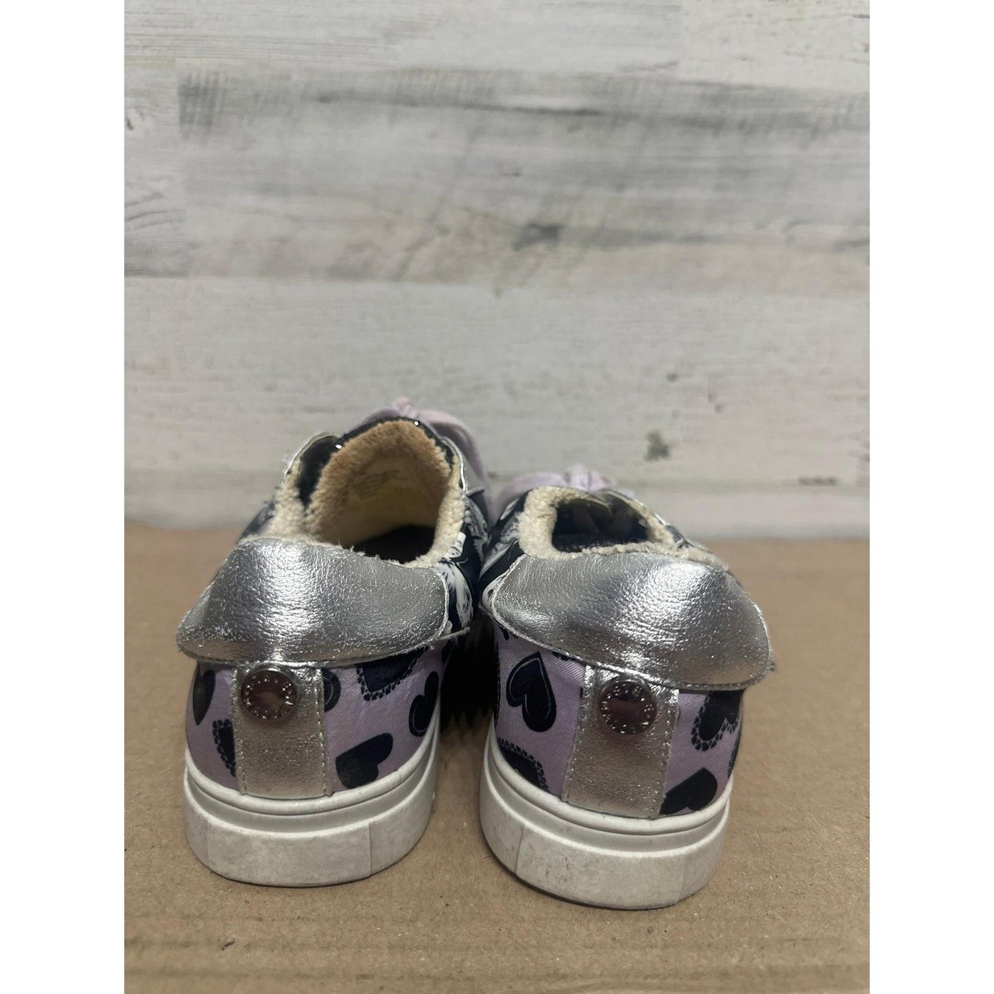 Steve Madden Sneakers Kids Youth 3 Black Silver Glitter Star Butterfly3