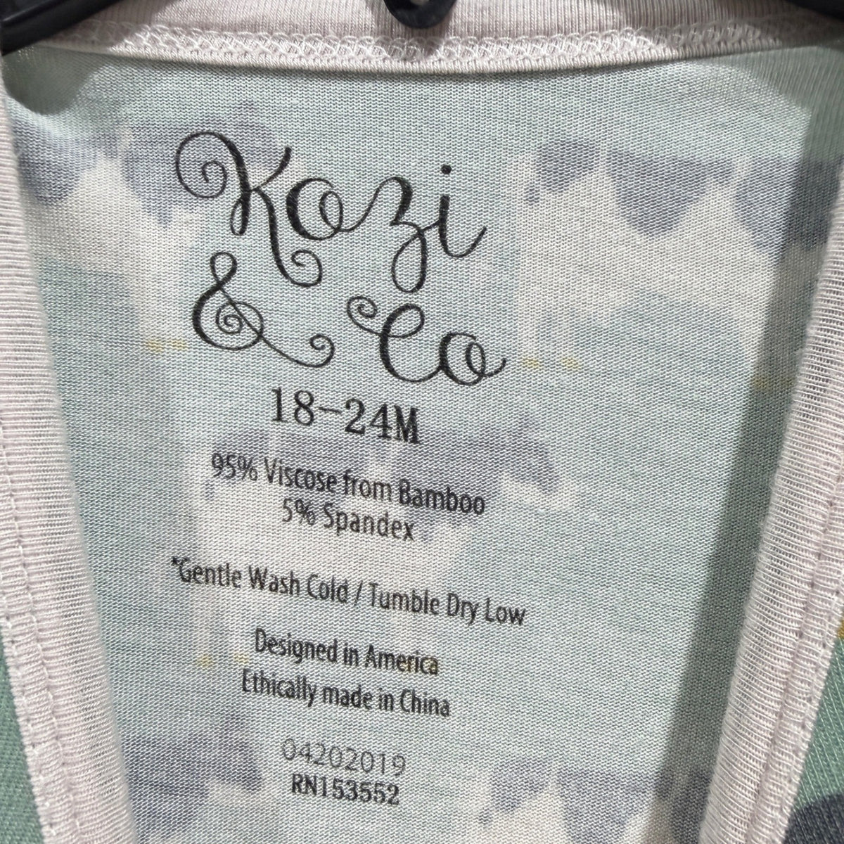 Kozi & Co Bamboo Dress Girls 18-24M Green Cow Print Ruffle Farmcore EUC1