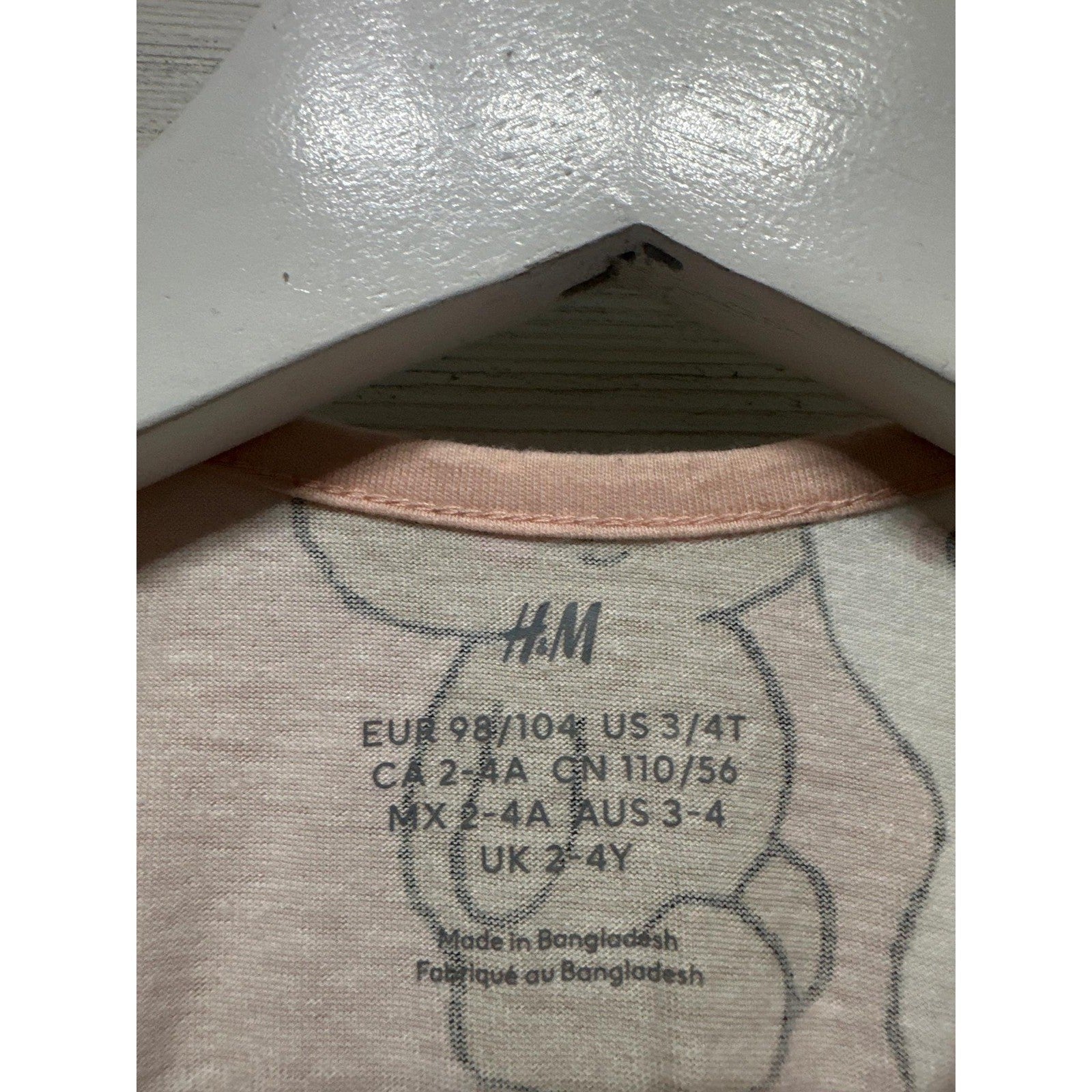 H&M Sleeveless Dress Girls 3/4T Pink Bear Bunny Graphic Kawaii EUC1