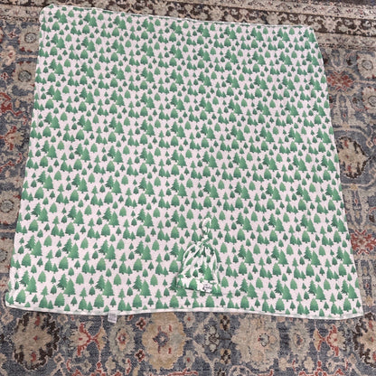 Copper Pearl Swaddle Blanket Hat Set Baby Green Pine Tree Print2