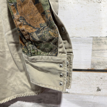 Rasco FR Work Shirt Men's Small Tan Camo Western Pearl Snap6