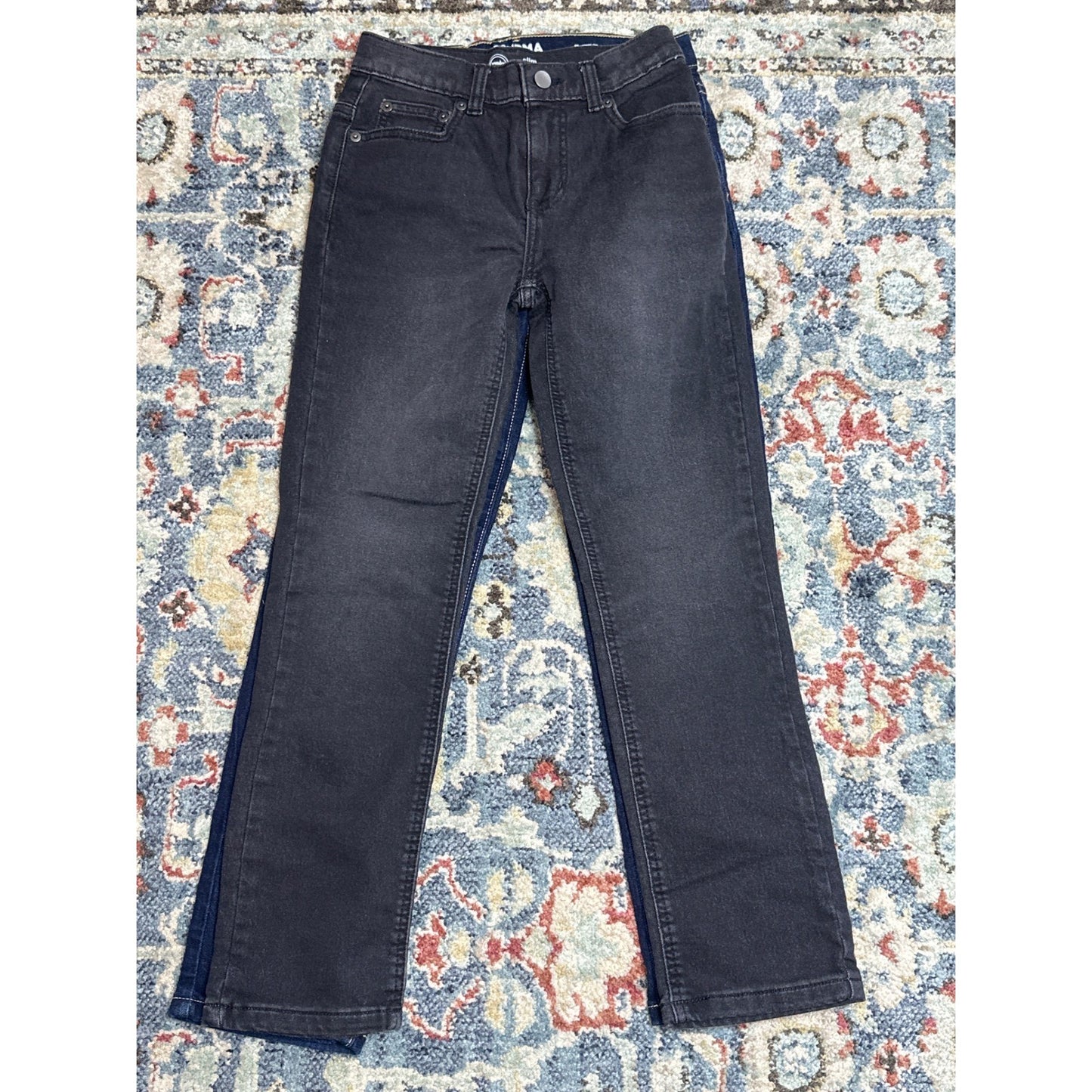 Boys 12 Slim Jean Bundle Blue Black Adjustable Waist2