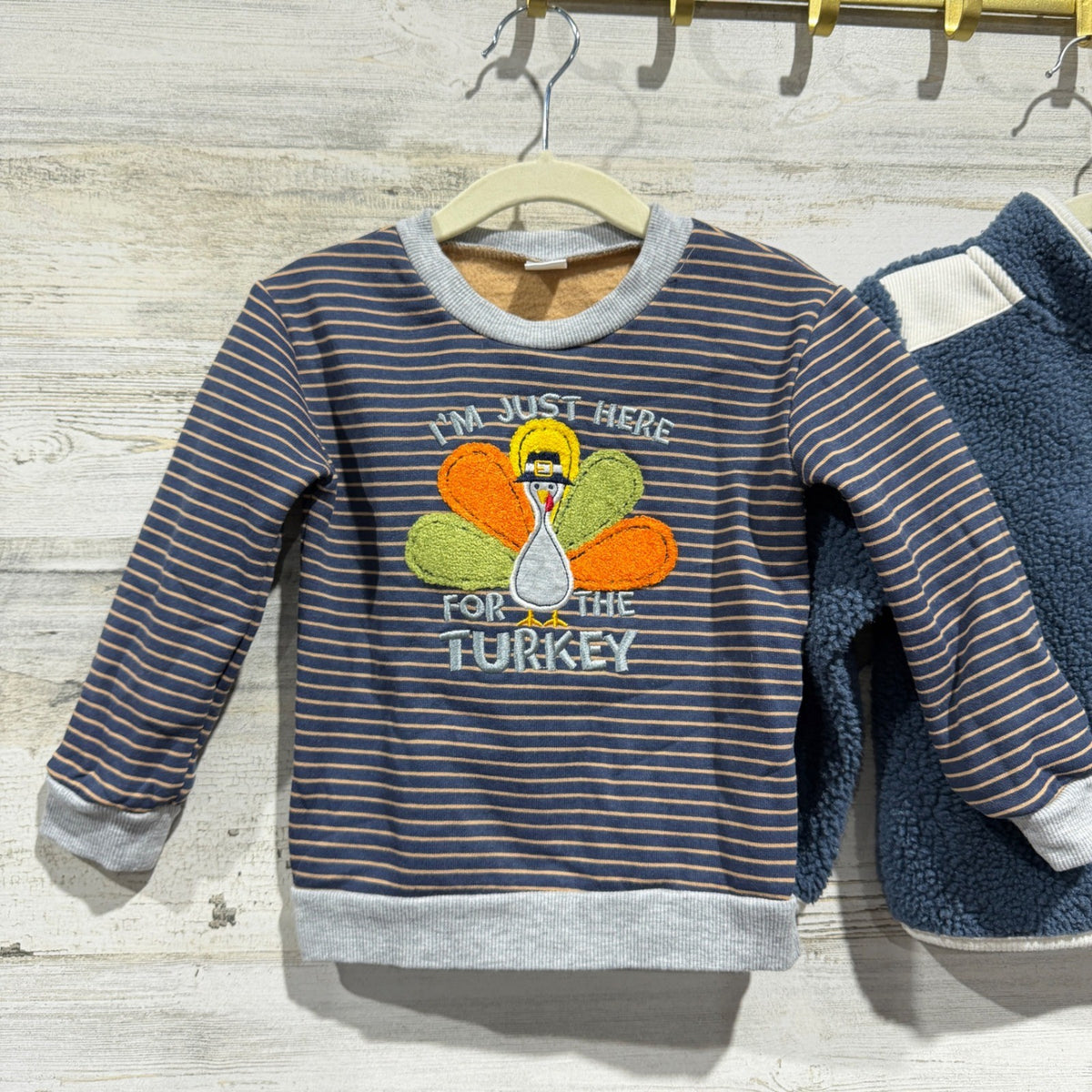 Baby Essentials Petit Lem Long Sleeve Bundle Boys 24M Blue Striped Fall EUC1