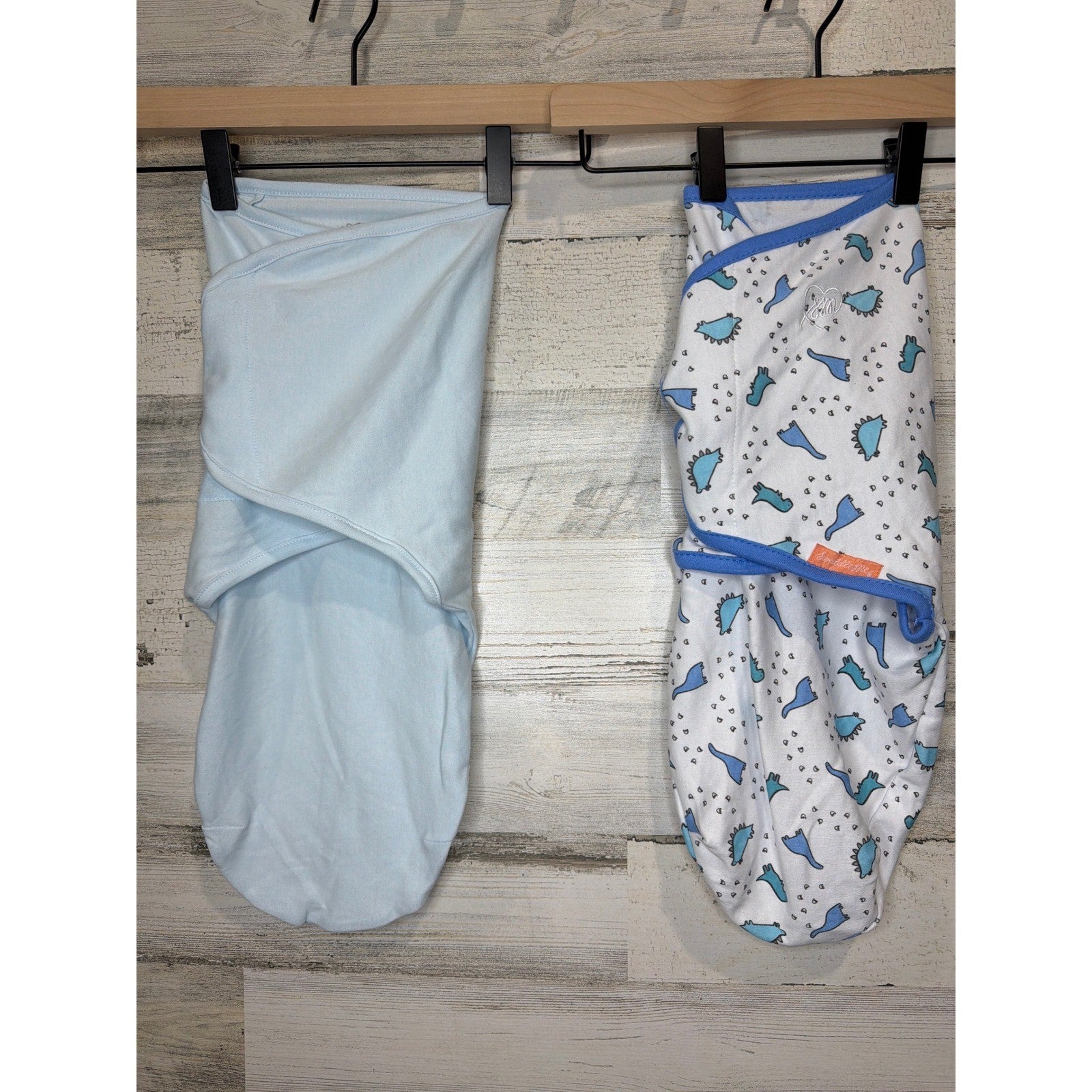 SwaddleMe Amelia Phoebe Swaddle Bundle Boys S/M Blue Dino Print Cotton EUC0