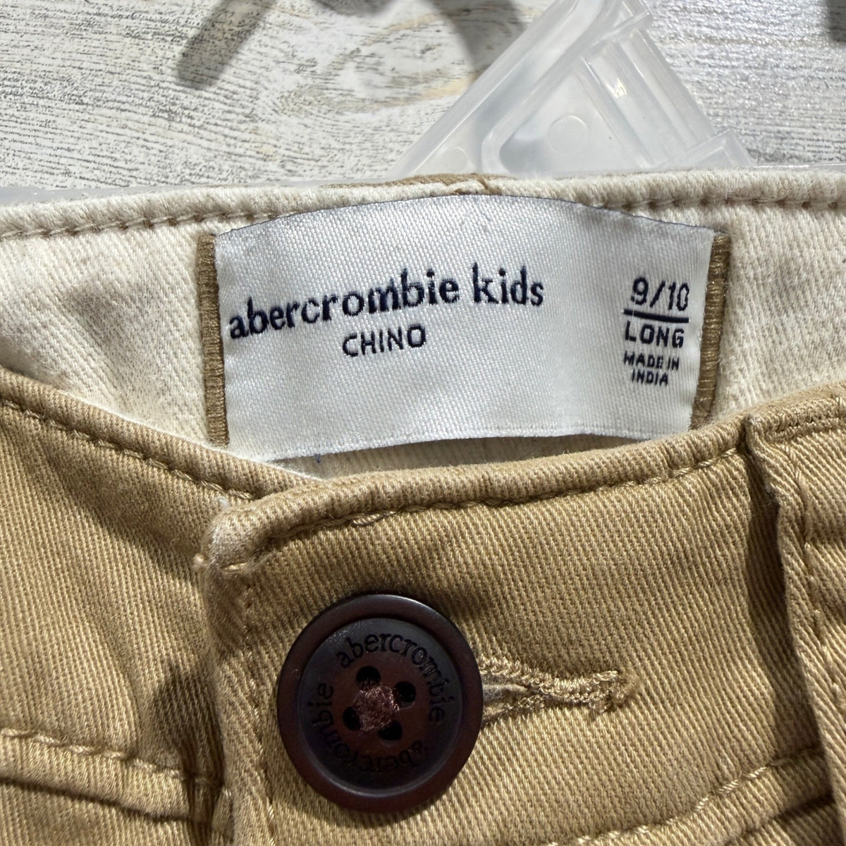 Abercrombie Kids Chino Pants Boys 9/10 Long Tan Cotton Stretch Classic Preppy2