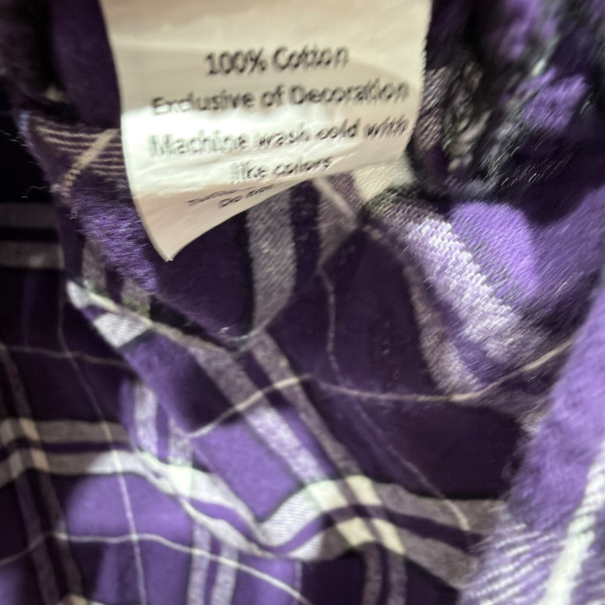 Flannel Shirt Women Small Purple Plaid Long Sleeve Fall Winter Grunge EUC2