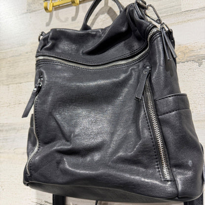Miztique Convertible Backpack Bag Women Black Vegan Leather Edgy GUC*1