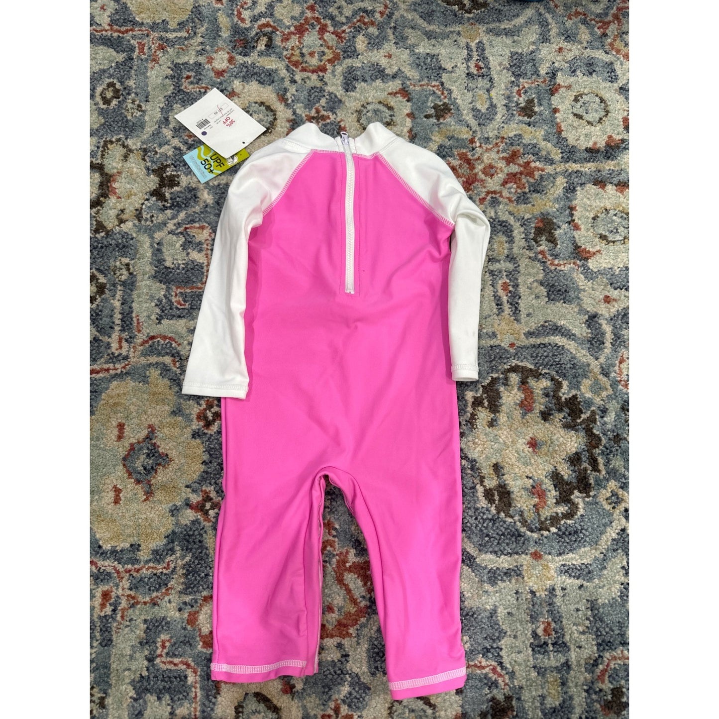 Flap Happy Rash Guard Swimsuit Girls 12M Pink Seahorse Long Sleeve NWT2