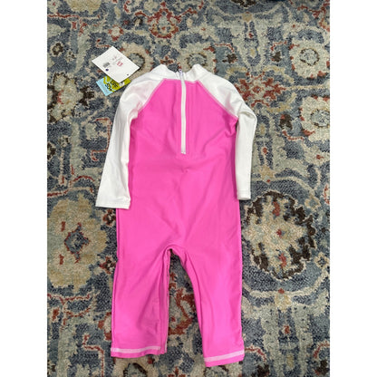 Flap Happy Rash Guard Swimsuit Girls 12M Pink Seahorse Long Sleeve NWT2