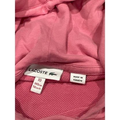 Lacoste Hoodie Dress Girls 10 Pink Grey Colorblock Short Sleeve EUC2