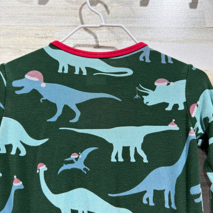 KicKee Kids Footless Romper Boys 2T Green Christmas Dinosaur Bamboo GUC4