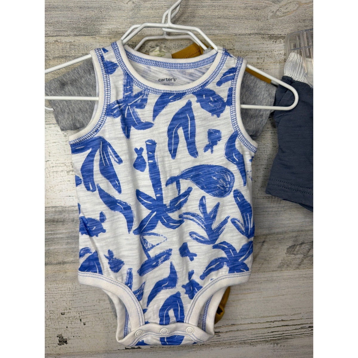 Carter's Bodysuit Shorts Swimsuit Boys Size 3m Summer Bundle Coastal Resort3