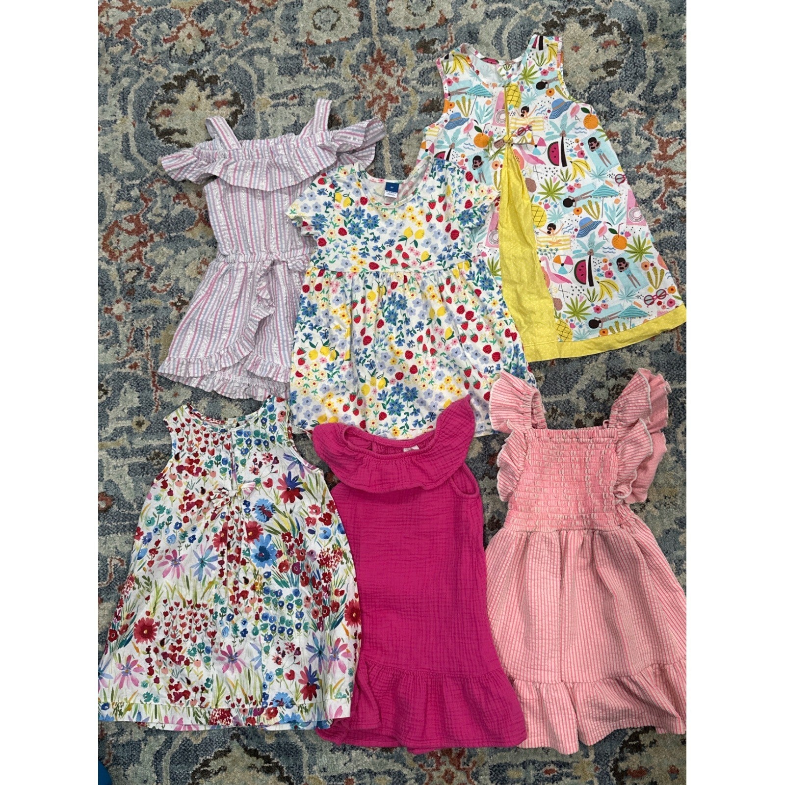 Bonnie Jean Old Navy Girls 2T Multi Color Dress Romper Bundle 6pc GUC1