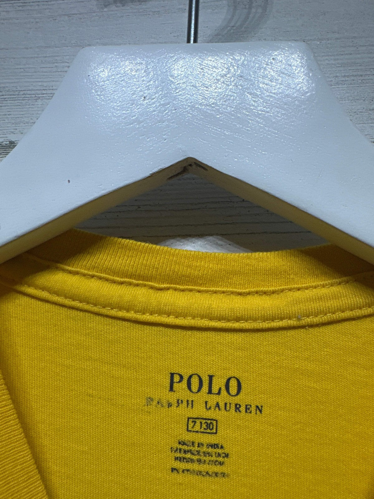 Polo Ralph Lauren T-Shirt Boys 7 Yellow Embroidered Pony EUC1