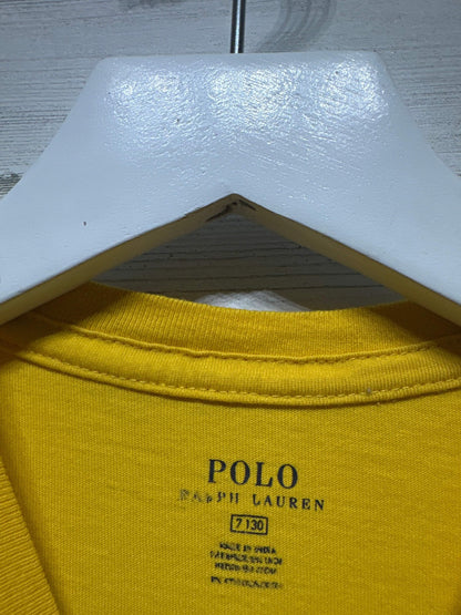 Polo Ralph Lauren T-Shirt Boys 7 Yellow Embroidered Pony EUC1