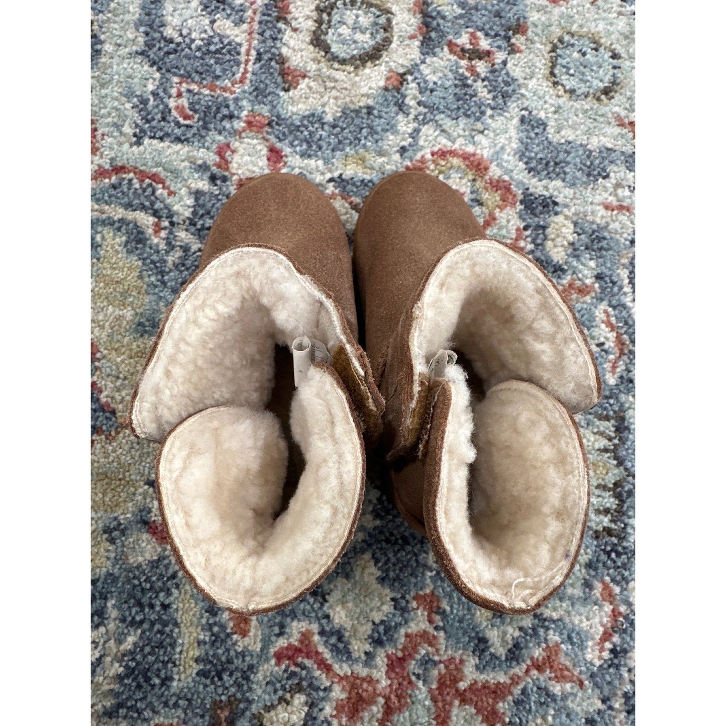 UGG Keelan Boots Toddler 9 Chestnut Brown Suede Shearling Lined6