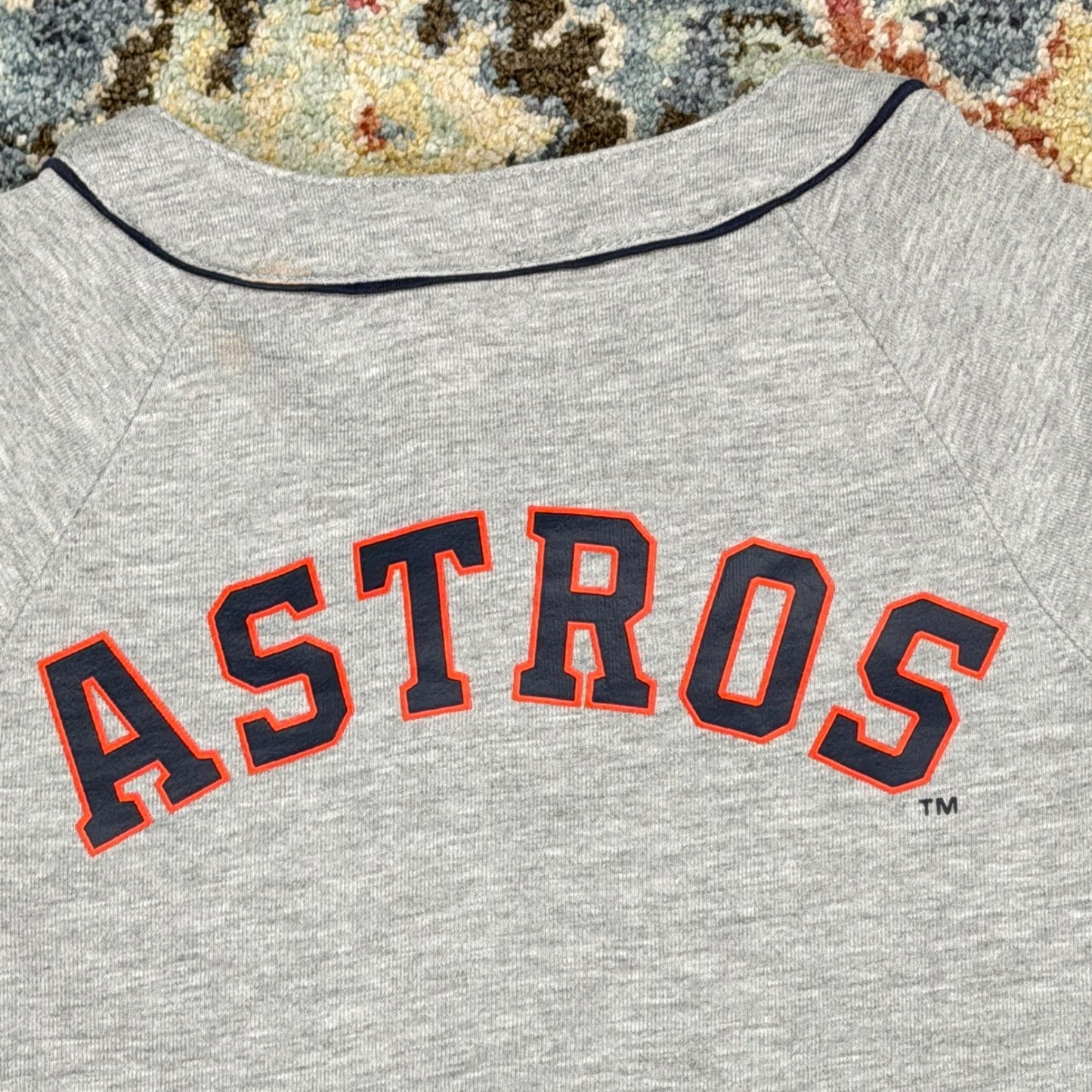 MLB Houston Astros Jersey Boys Youth Small 8 Gray Button Front Baseball EUC5