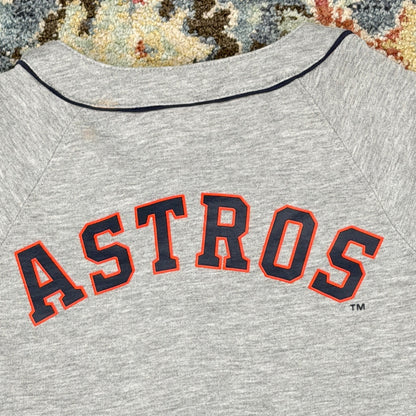 MLB Houston Astros Jersey Boys Youth Small 8 Gray Button Front Baseball EUC5