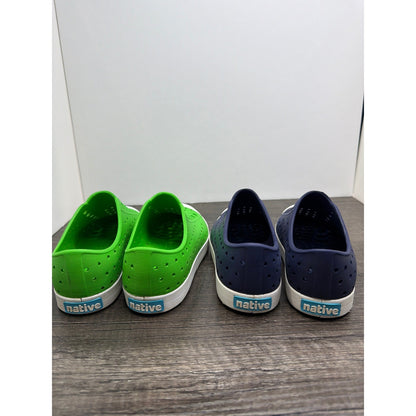 Native Jefferson Shoes Bundle Kids 13 Green Navy Blue Slip On Sneakers1