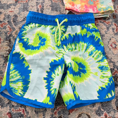 Crewcuts Cat & Jack Boys 5T Tie Dye Swim Trunks Surf Summer EUC4