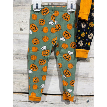 Disney Peanuts Halloween Cotton Pajamas Kids 3T Snoopy Mickey Mouse Bundle2