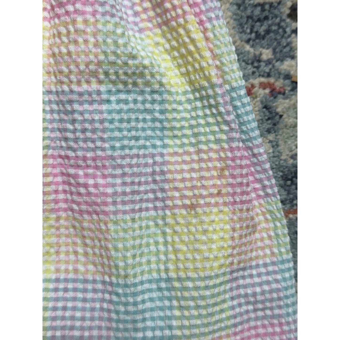 Christie Brooks Smocked Dress Girls 5/6 Pastel Gingham Seersucker2