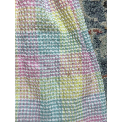 Christie Brooks Smocked Dress Girls 5/6 Pastel Gingham Seersucker2