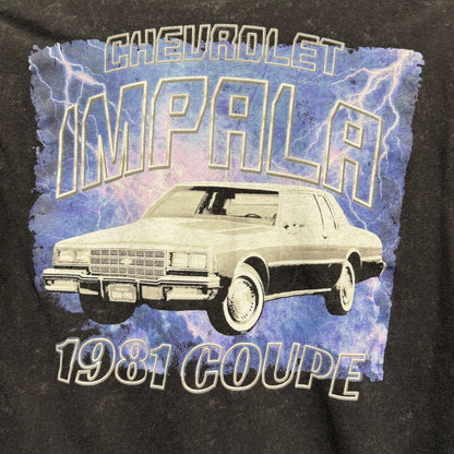 Chemistry T-Shirt Men S Black Impala 1981 Coupe Acid Wash Streetwear EUC4